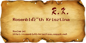 Rosenblüth Krisztina névjegykártya